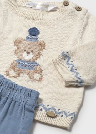 Completo pantalone e maglione neonato