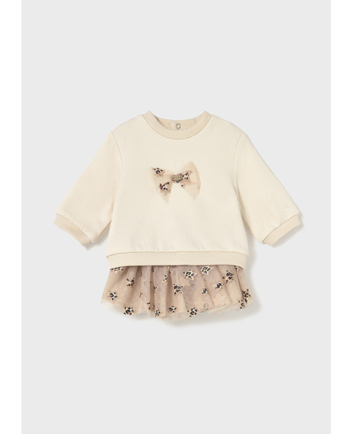 Completo gonna tulle e felpa neonata