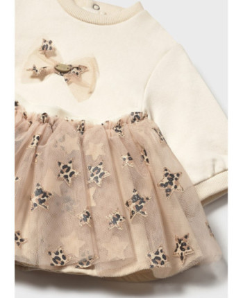 Completo gonna tulle e felpa neonata