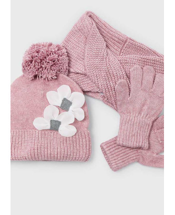 Set 3 pezzi sciarpa bambina