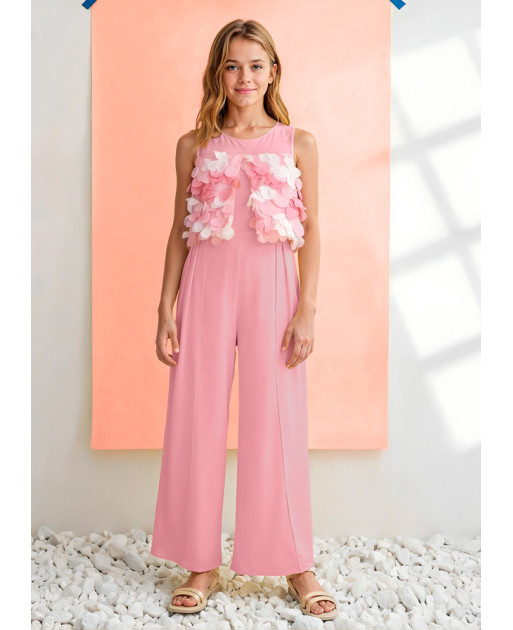 Tuta lunga chiffon fiori 3d   - AbeleLula