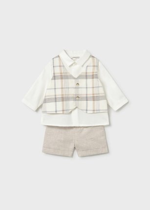 Compl. pant. corto y gilet Grano 0-24 mesi | Mayoral