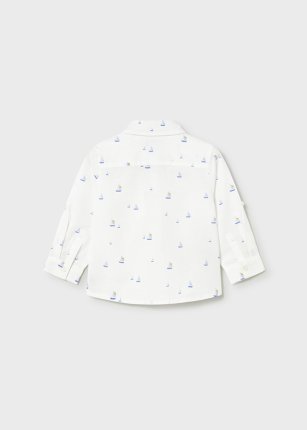 Camicia m/l lino Bco-barche 6-36 mesi | Mayoral