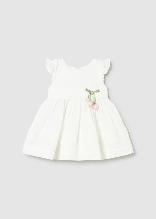 Vestito cinta guipur Ecrù 6-36 mesi | Mayoral