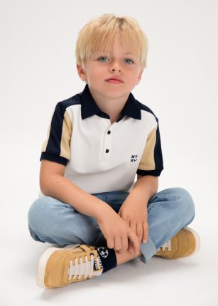 Polo m/c coordinato Panna-noce 2-9 anni | Mayoral