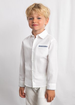 Camicia m/l lino elegante Bianco 2-9 anni | Mayoral
