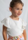 Blusa chiffon merletto Ecrù 2-9 anni | Mayoral