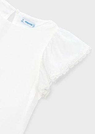 Blusa chiffon merletto Ecrù 2-9 anni | Mayoral