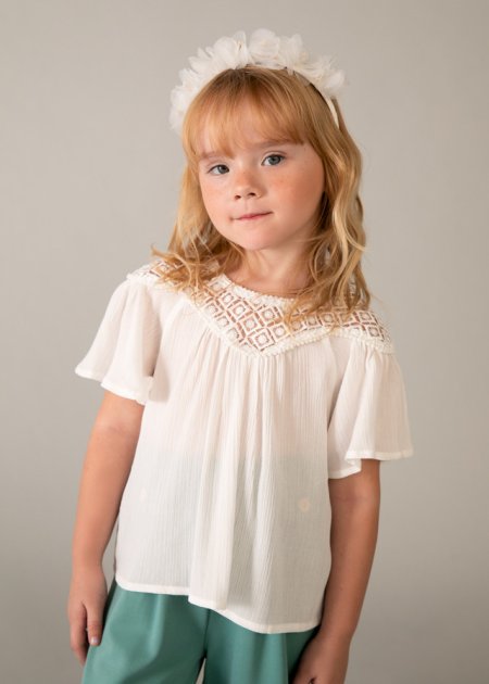 Blusa combinato guipur Panna 2-9 anni | Mayoral
