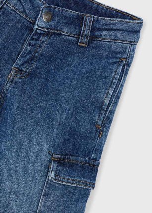 Pantalone denim cargo lavaggio mezzo 2-9 anni | Mayoral