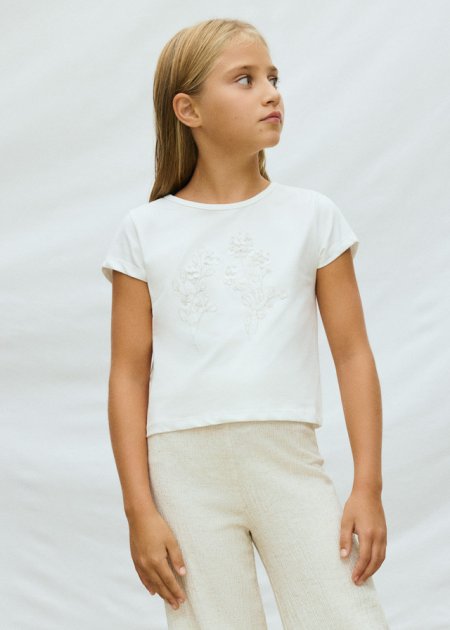 Maglietta m/c pallettes Ecrù 8-18 anni | Mayoral