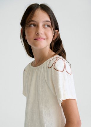 Maglietta m/c bambula Bianc Osso 8-18 anni | Mayoral