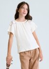 Maglietta m/c bambula Bianc Osso 8-18 anni | Mayoral