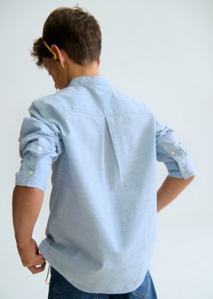 Camicia m/l collo coreano Celeste 8-18 anni | Mayoral