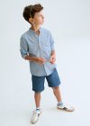 Camicia m/l collo coreano Celeste 8-18 anni | Mayoral