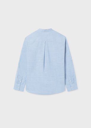 Camicia m/l collo coreano Celeste 8-18 anni | Mayoral