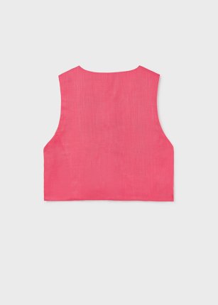 gilet bottoni stile lino Corallo 8-18 anni | Mayoral