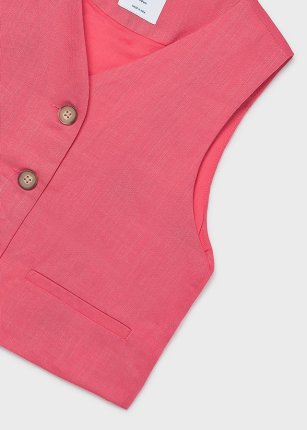 gilet bottoni stile lino Corallo 8-18 anni | Mayoral