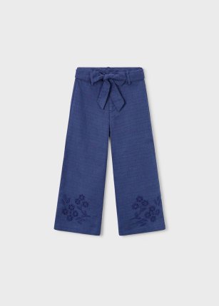 Pantalone lungo lino ricamo Porcellana 2-9 anni | Mayoral