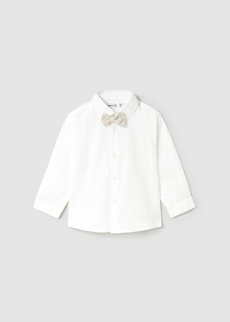 Camicia manica lunga con  papillon neonato