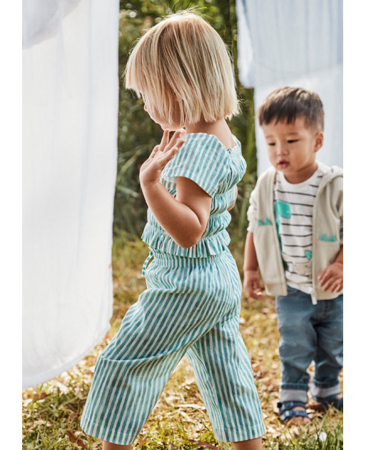 Completo pantalone e top nido d'ape neonata