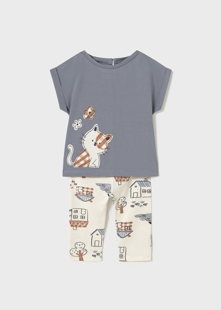 Completo leggings stampato e maglietta neonata