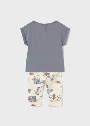 Completo leggings stampato e maglietta neonata