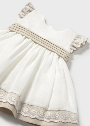 Vestito combined lino neonata