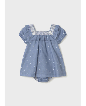 Vestito con copri pannolino pois neonata