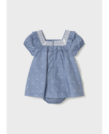 Vestito con copri pannolino pois neonata