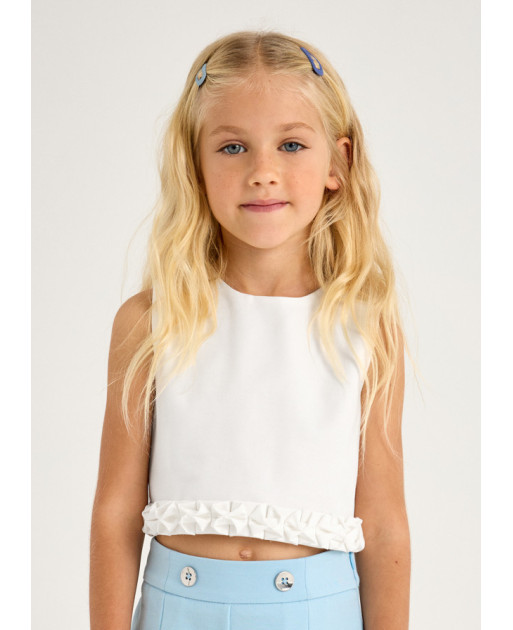 Top dettagli plissettati bambina