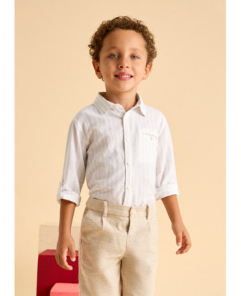 Camicia manica lunga lino bambino
