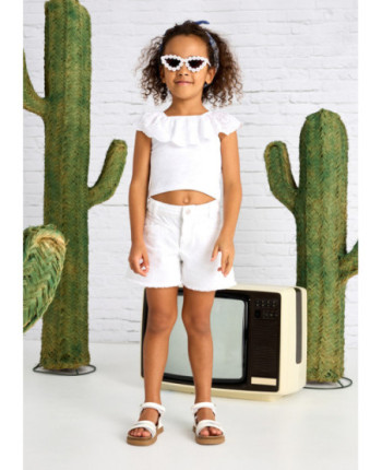Pantaloncino orlo sfrangiato bambina