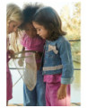 Giubbotto jeans dettagli pizzo bambina