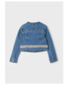 Giubbotto jeans dettagli pizzo bambina