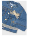 Giubbotto jeans dettagli pizzo bambina