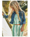 Giubbotto jeans orlo volant bambina
