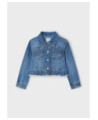 Giubbotto jeans orlo volant bambina