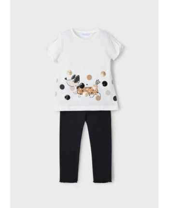 Completo leggings  e maglietta cagnolino bambina