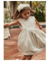 Vestito dettaglio ricamo lino  bambina