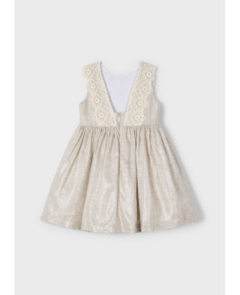 Vestito dettaglio ricamo lino  bambina