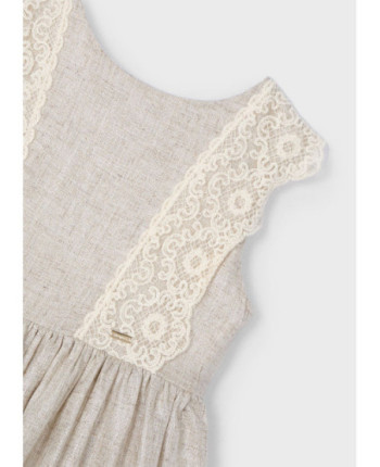 Vestito dettaglio ricamo lino  bambina
