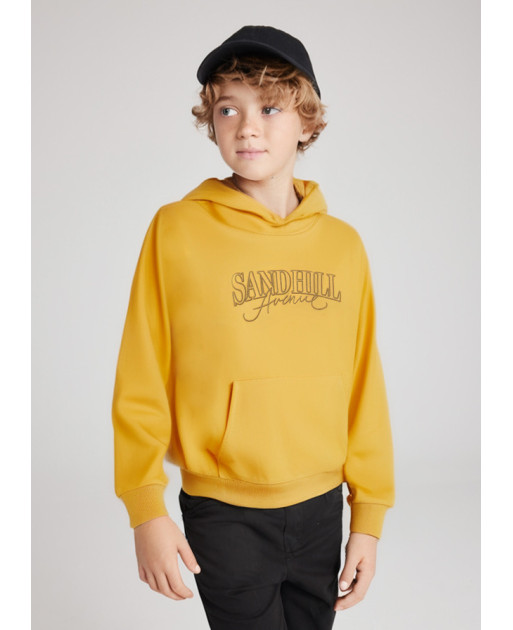 Felpa cappuccio ricamo ragazzo