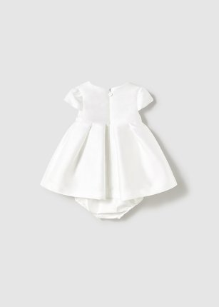 Vestito con copri pannolino mikado neonata