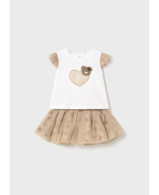 Completo gonna tulle e maglietta neonata