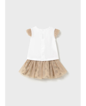Completo gonna tulle e maglietta neonata
