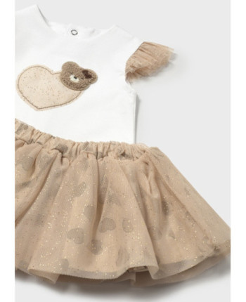 Completo gonna tulle e maglietta neonata