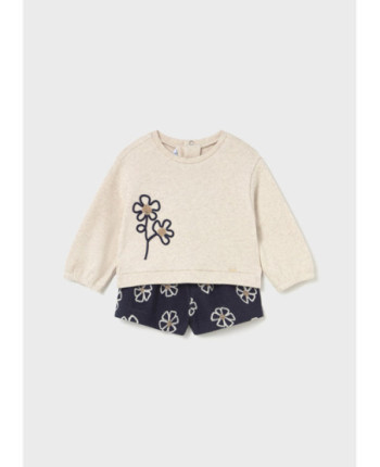 Completo pantaloncino fiori neonata