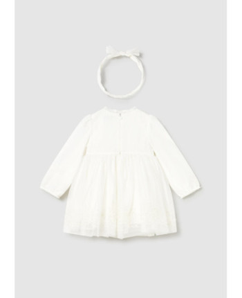 Vestito cerimonia tulle ricamato neonata