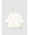 Vestito cerimonia tulle ricamato neonata